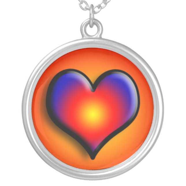 COLORFUL HEART SILVER PLATED NECKLACE (Front)
