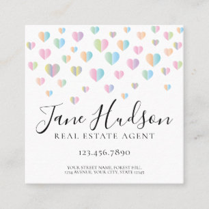 Colorful Heart Speckles Business Card