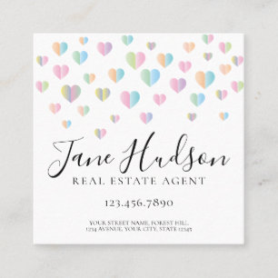 Colorful Heart Speckles Business Card