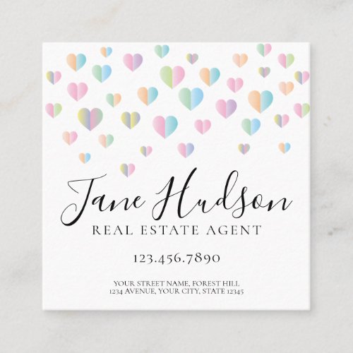Colorful Heart Speckles Business Card