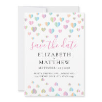 Colorful Heart Speckles Design Save The Date