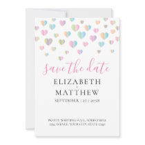 Colorful Heart Speckles Design Save The Date