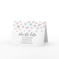 Colorful Heart Speckles Save the Date Design Invit Invitation