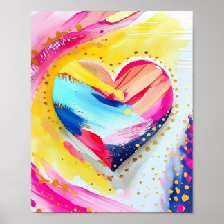 Colorful Heart Splash – Abstract Love Poster