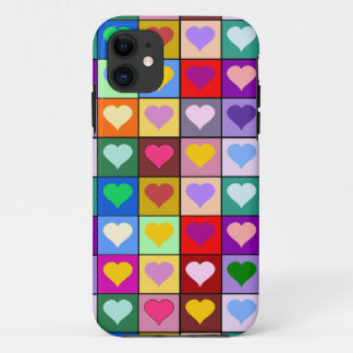 Colorful Heart Squares iPhone 11 Case
