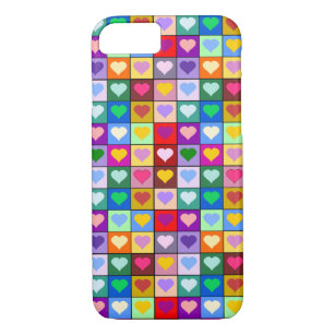Colorful Heart Squares iPhone 8/7 Case