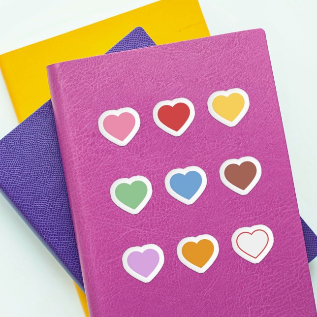 Colorful Heart Stickers Set (Colorful Heart Stickers Set)