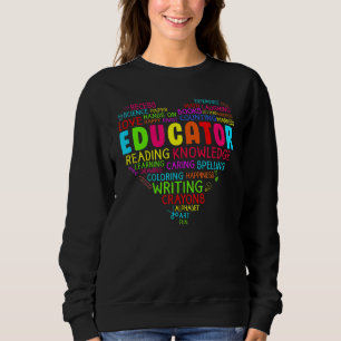 Colorful Heart Team Educator Squad First Day Of Sc Sweatshirt