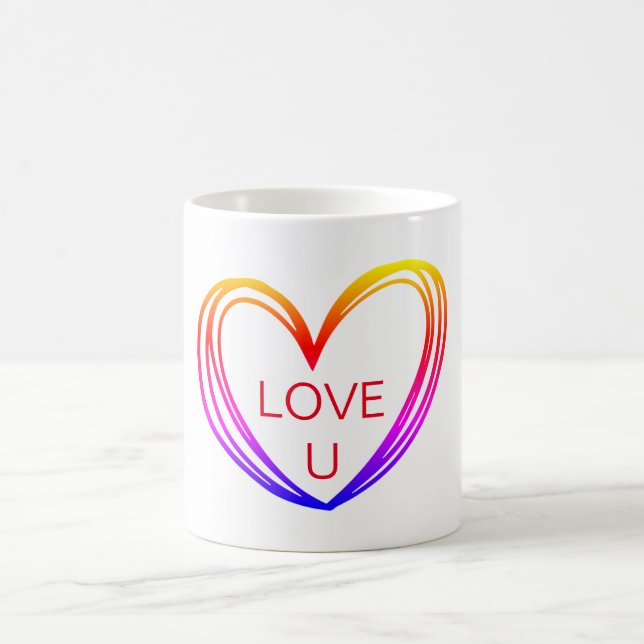 COLORFUL HEART TEXT MUG (Center)