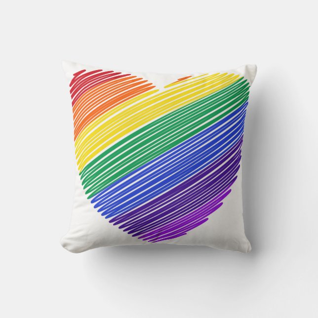 ColorFul Heart Throw Pillow (Front)