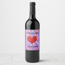 Colorful Heart Wine Label