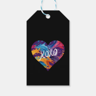 Colorful Heart XOXO-Black- Gift Tags