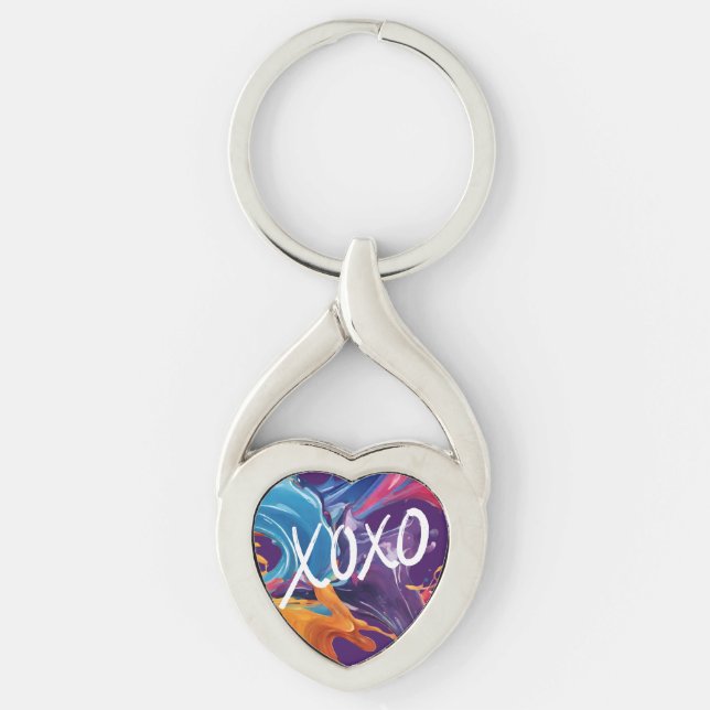 Colorful Heart XOXO- Keychain (Front)