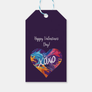 Colorful Heart XOXO-Purple- Gift Tags