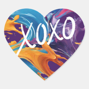 Colorful Heart XOXO- Sticker