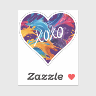 Colorful Heart XOXO- Sticker