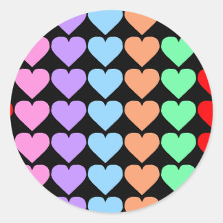 Colorful Hearts 2 Classic Round Sticker