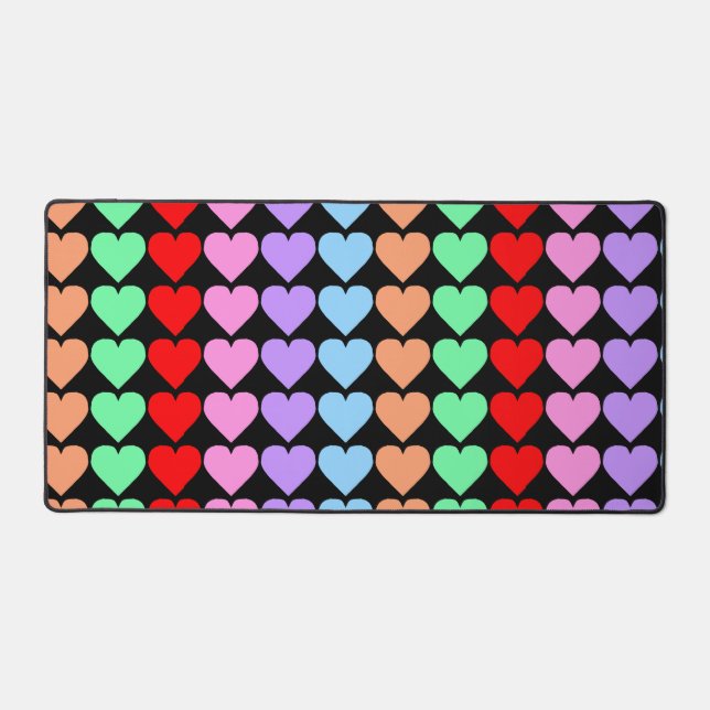 Colorful Hearts 2 Desk Mat (Front)
