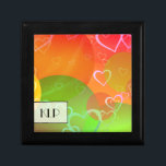 Colorful Hearts and Balloons Abstract Design Keepsake Box<br><div class="desc">This abstract design is a whimsical happy pattern with lots of cheerful hearts and balloons floating and bobbing along created with a mixture of joyful colors. Personalize with initials.</div>