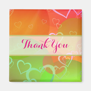 Colorful Hearts and Balloons - Thank You Magnet