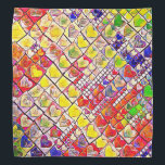 Colorful Hearts Bandana<br><div class="desc">Colorful Hearts Bandana is designed to be versatile in uses from head bandana for all ages, or summer sweat cloth, to use as fabric tor tiny sewing projects, or as a cheerful bandana for your favorite pet... . let your imagination soar!!
multi colored</div>
