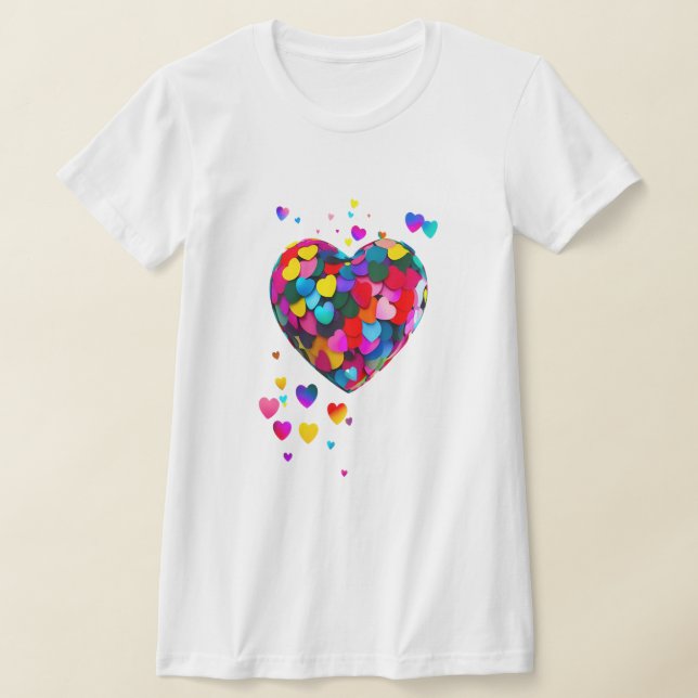Colorful hearts, beautiful and cute  T-Shirt (Laydown)