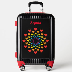 Colorful Hearts Black Edition Luggage