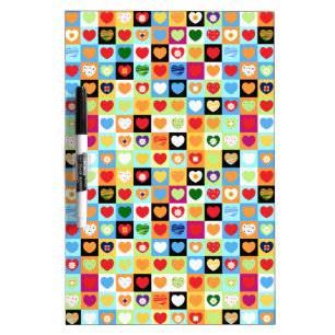 Colorful hearts, board