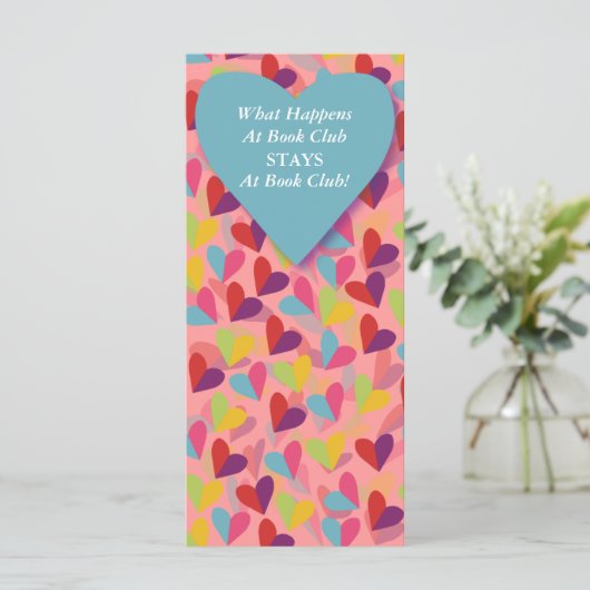 Colorful Hearts Book Club Marker (Standing Front)