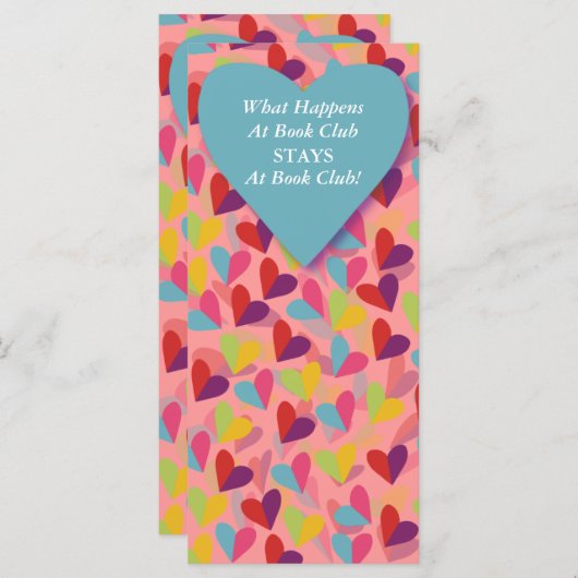 Colorful Hearts Book Club Marker (Front/Back)
