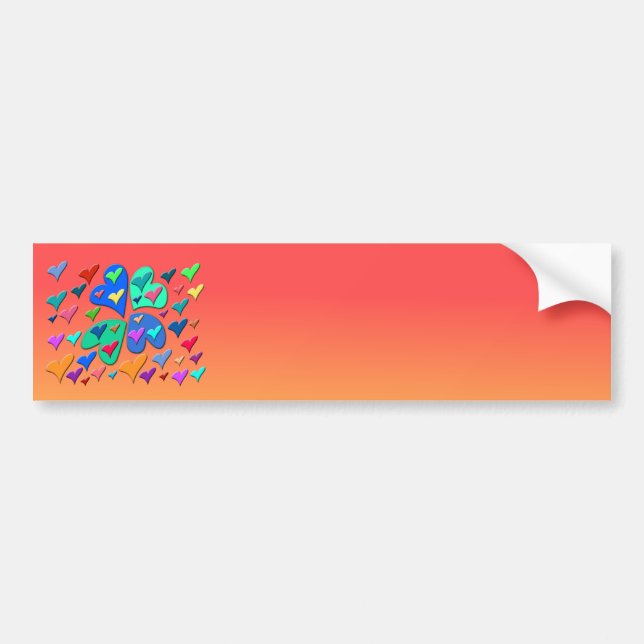 Colorful Hearts Bumper Sticker (Front)