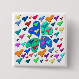 Colorful Hearts Button