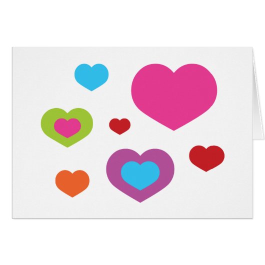 Colorful Hearts Cards (Front Horizontal)