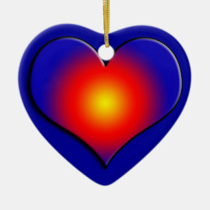 COLORFUL HEARTS CERAMIC ORNAMENT