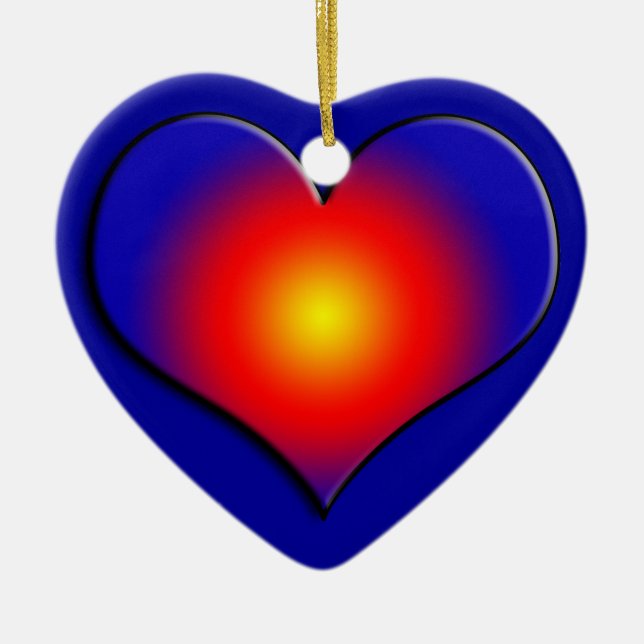 COLORFUL HEARTS CERAMIC ORNAMENT (Front)