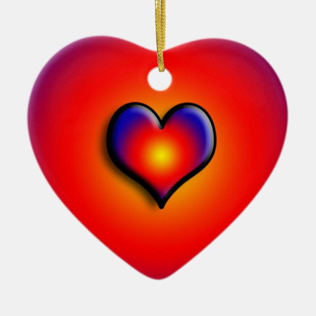 COLORFUL HEARTS CERAMIC ORNAMENT (Front)