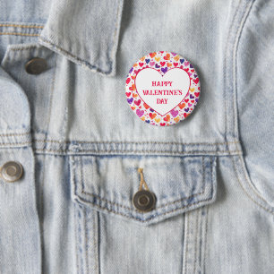 Colorful Hearts Classroom Valentine's Day   Button