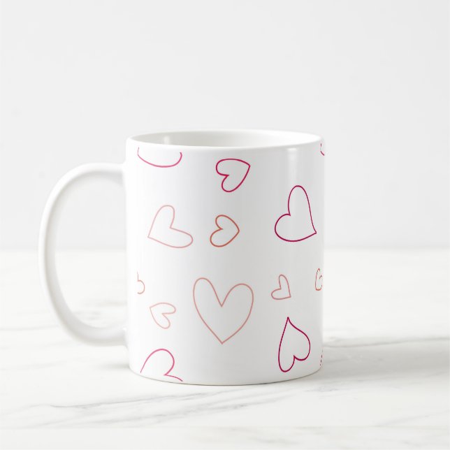 Colorful Hearts Coffee Mug (Left)