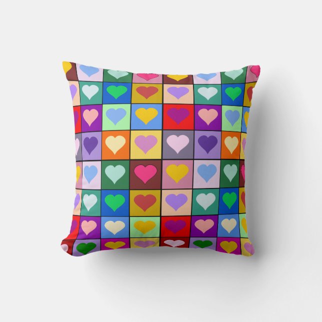 Colorful hearts cushion (Front)