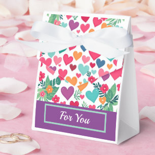 Colorful hearts custom favor boxes