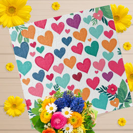 Colorful hearts custom jigsaw puzzle