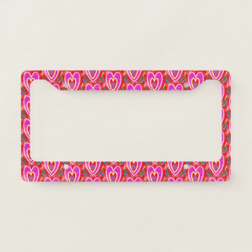 Colorful Hearts Customized and Personalized License Plate Frame