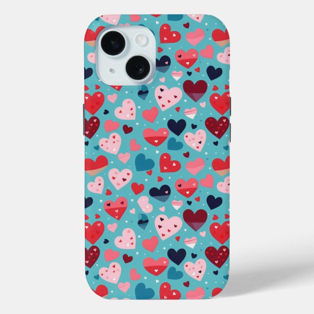 Colorful Hearts Cute Pattern Case-Mate iPhone Case (Back)
