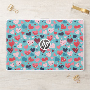 Colorful Hearts Cute Pattern HP Laptop Skin