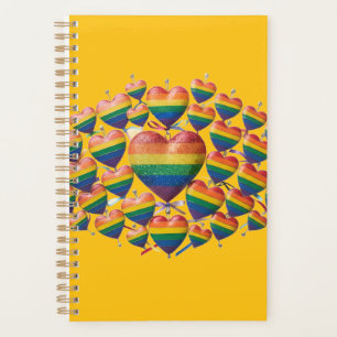 Colorful Hearts Daily Planner & Schedule Notebook