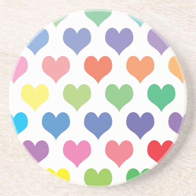 Colorful hearts design coaster (Front)