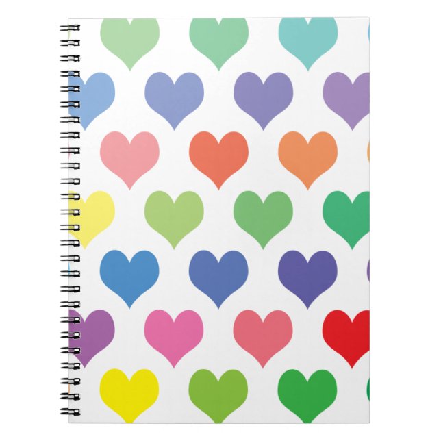 Colorful hearts design notebook (Front)