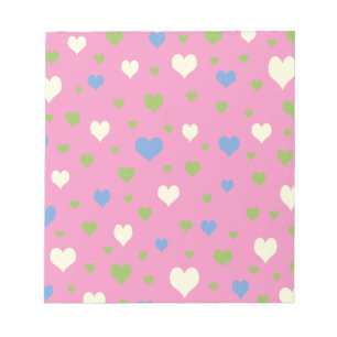 Colorful hearts design notepad