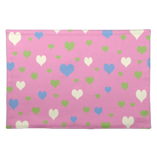 Colorful hearts design placemat
