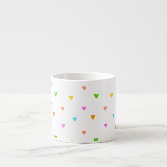 Colorful hearts espresso cup (Front)